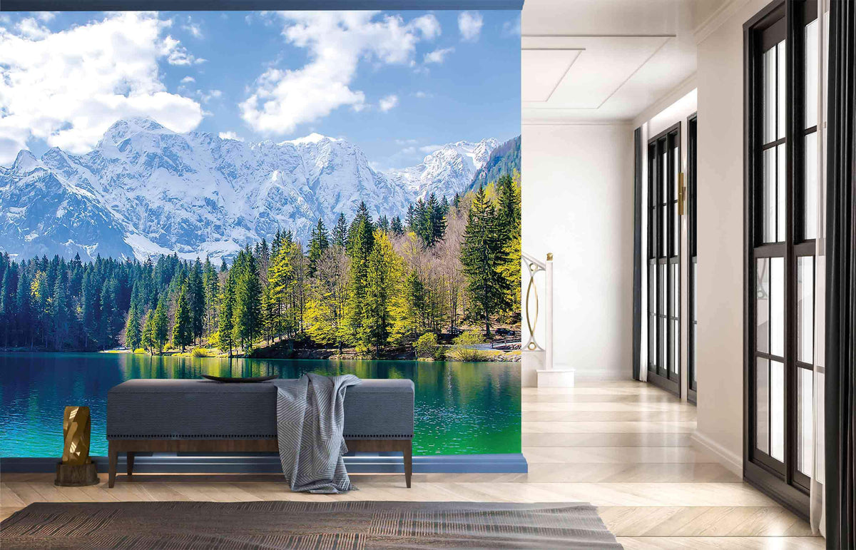 Papel pintado panorámico Lago de montaña en Alta Saboya