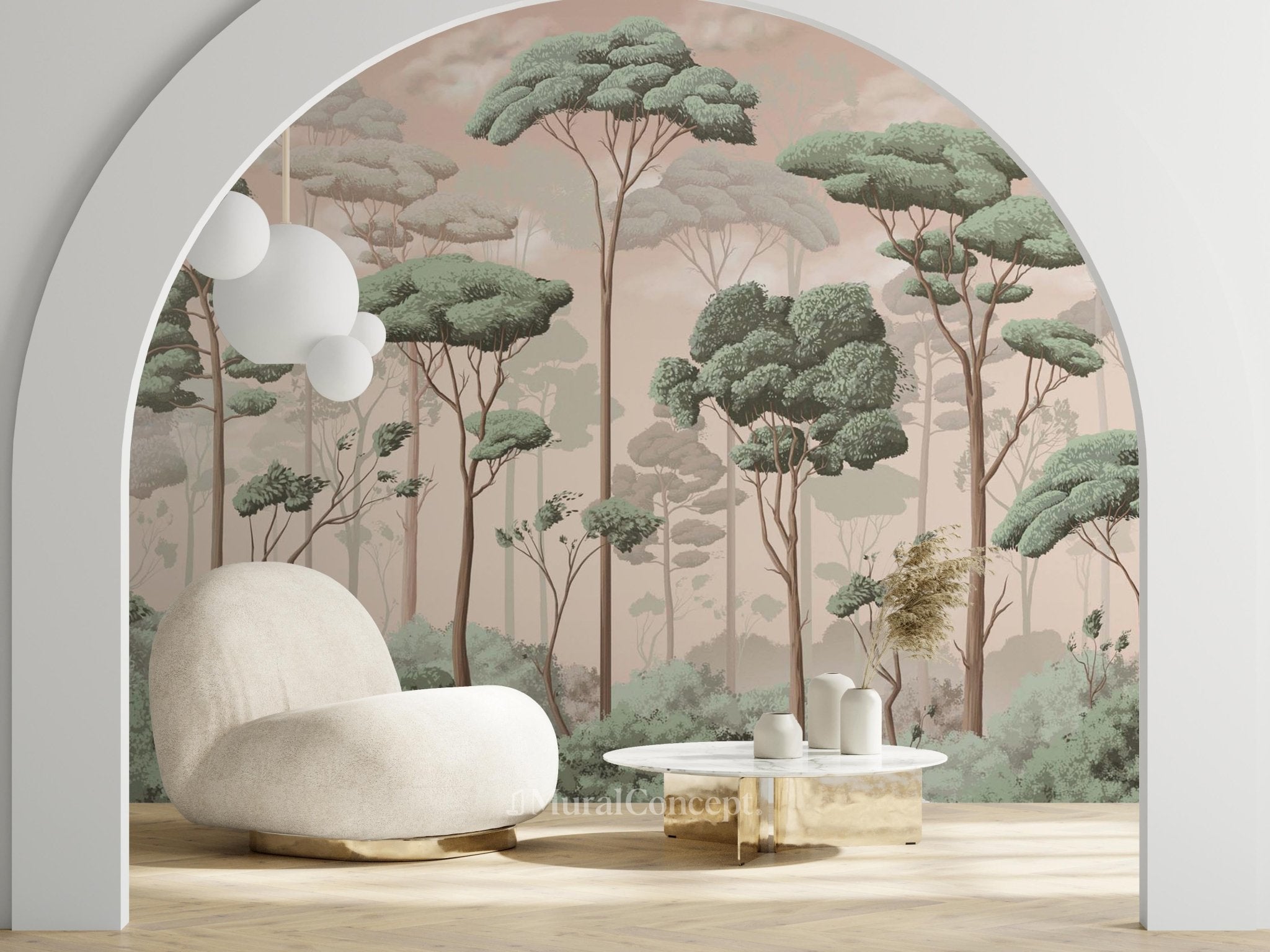 Papier peint panoramique pinède volupté jasmin - panoramique français