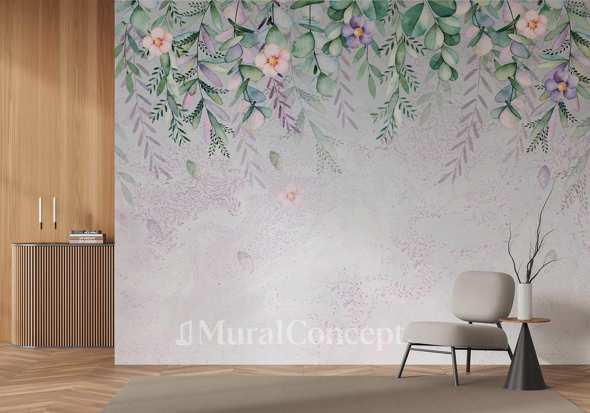 Papier peint panoramique végétal romantique - panoramique français