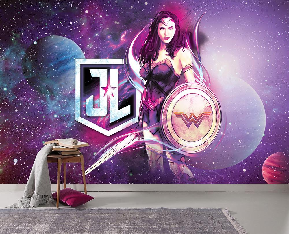 Fondo de pantalla panorámico de la galaxia de la heroína Wonderwoman