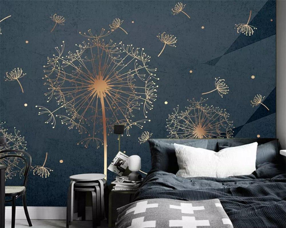 Papier peint Pissenlit & Bleu profond - papier peint sur mesure francais - muralconcept