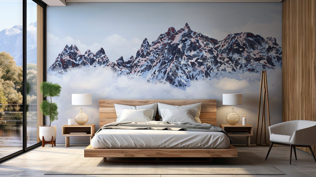 Lienzo de papel pintado de las cimas del Mont Blanc