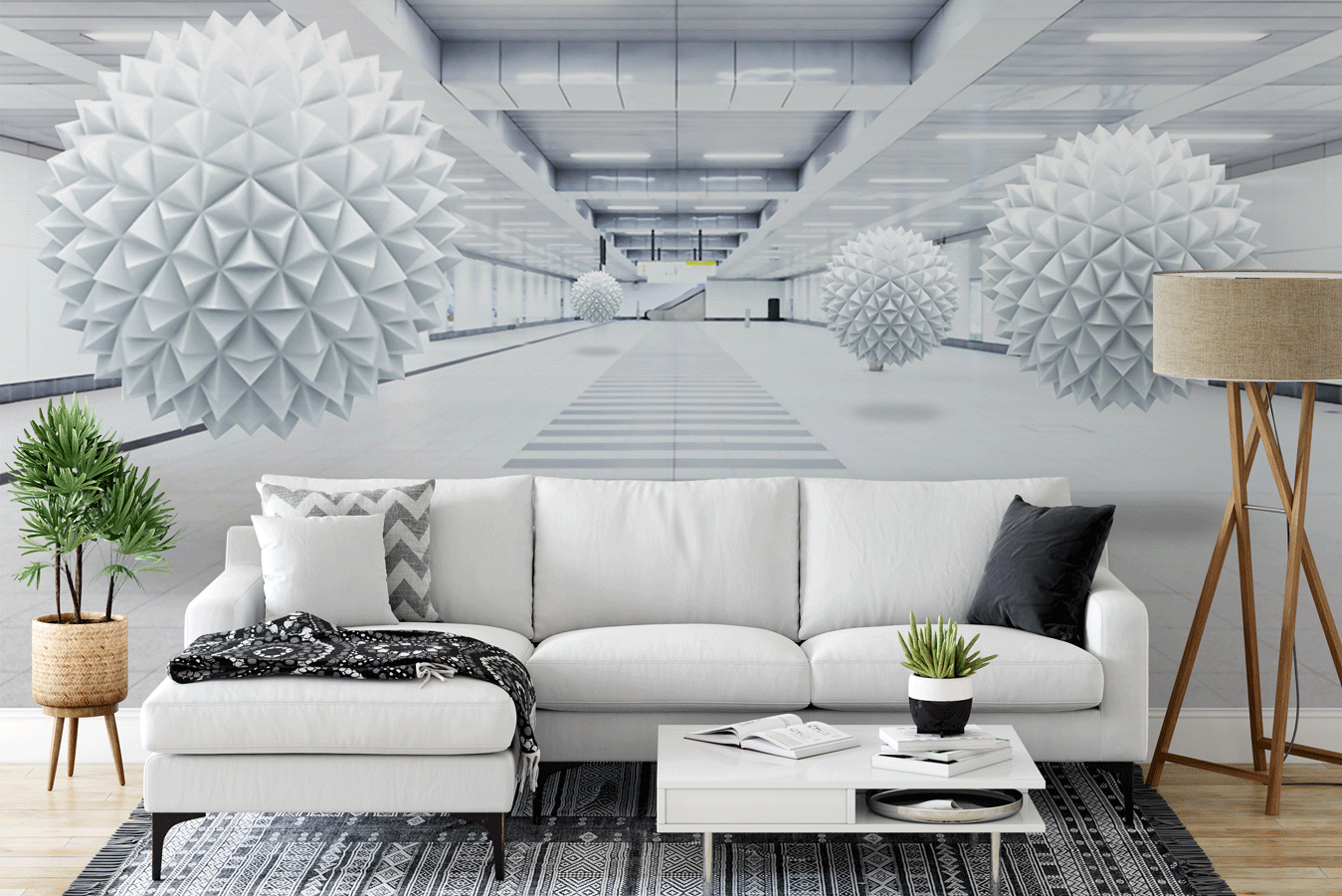 Papier peint Trompe l'oeil 3D tendance in the air - papier peint sur mesure francais - muralconcept