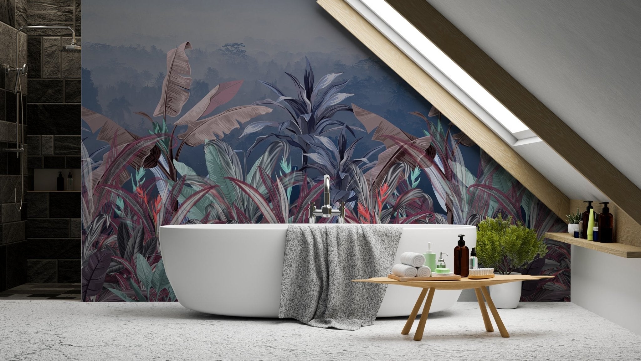 Papier peint panoramique éclat botanique, mural concept, tendance