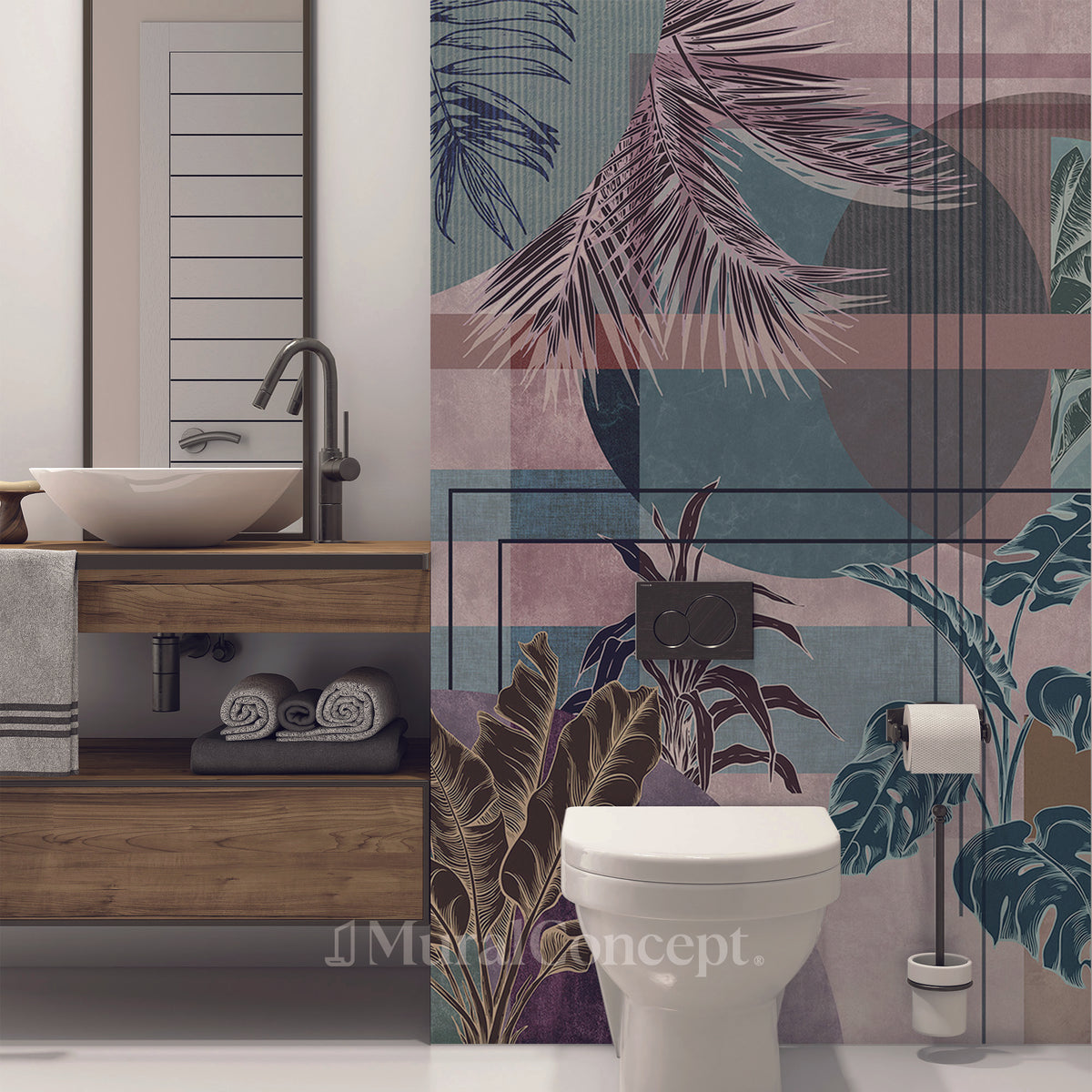 Papel pintado de diseño vintage para aseos