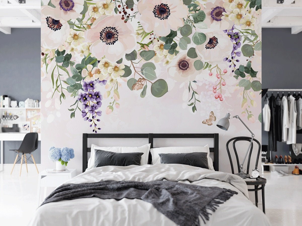 Papier peint floral provence - papier peint sur mesure francais - muralconcept