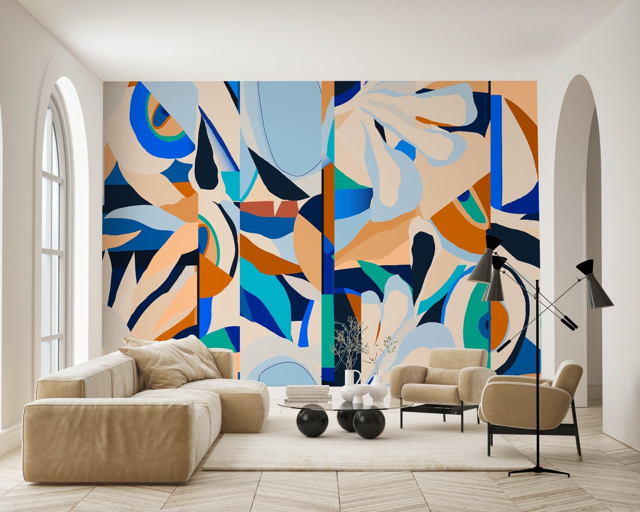 Papier peint abstrait vibrant - panoramique français