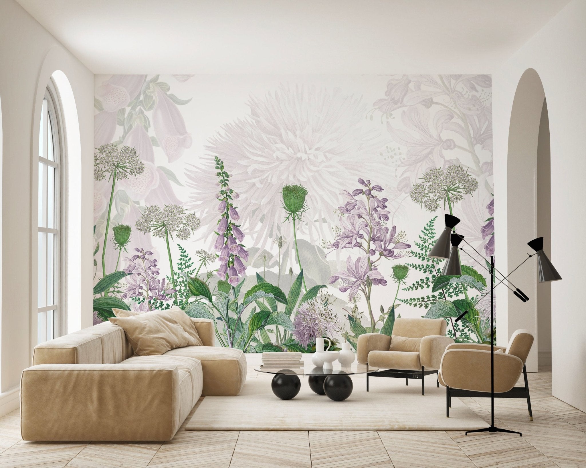 Papier peint fleur danse des clochettes - panoramique français